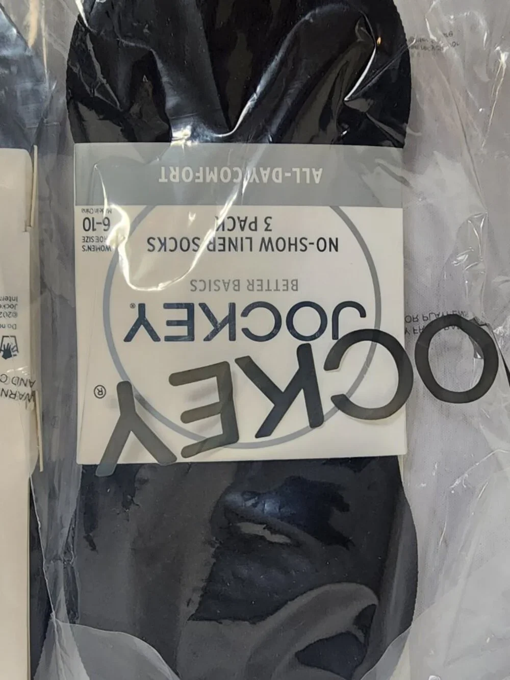 Jockey No-Show Liner Socks 3 Pack Black x2